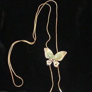 Green Aventurine, Multi Color Austrian Crystal Lariat adjustable necklace 18-36”